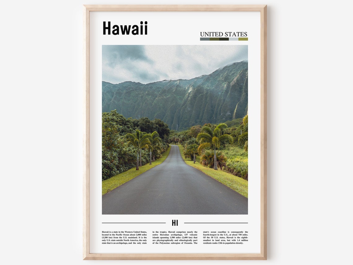 Hawaii Poster Hawaii Print Hawaii Wall Art United States Photo United States Poster United States Print Travel Poster