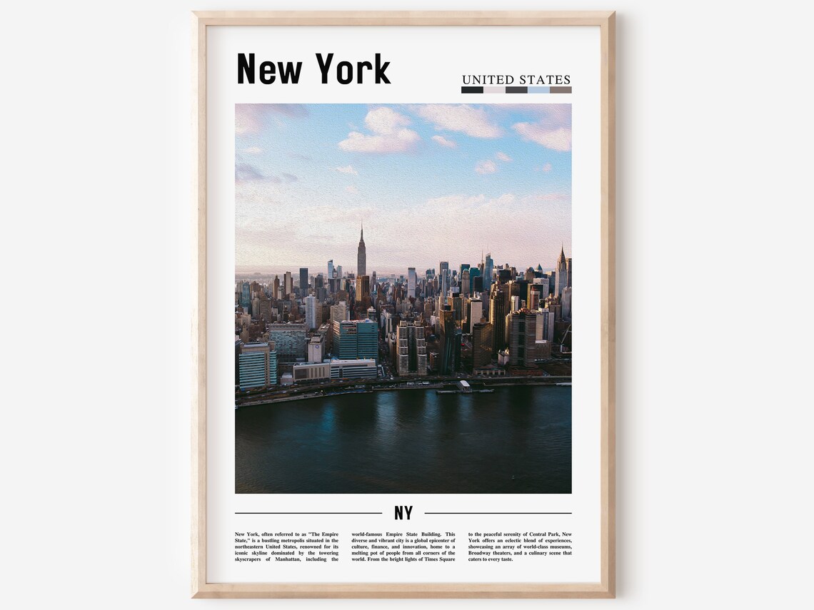 New York Empire State Building Aerial Skyline Daytime Travel Poster
