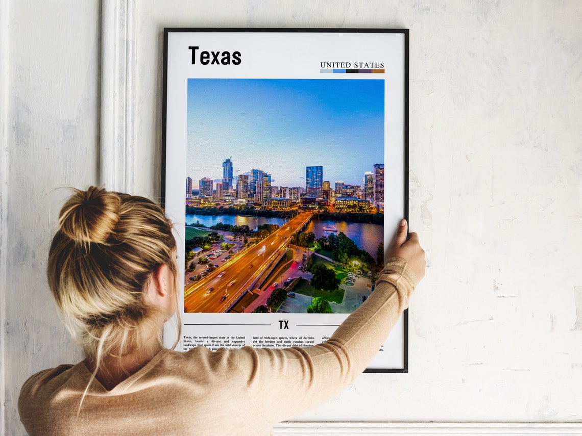 Texas Austin Skyline Dusk Photography Minimalist Travel Poster - Image 2