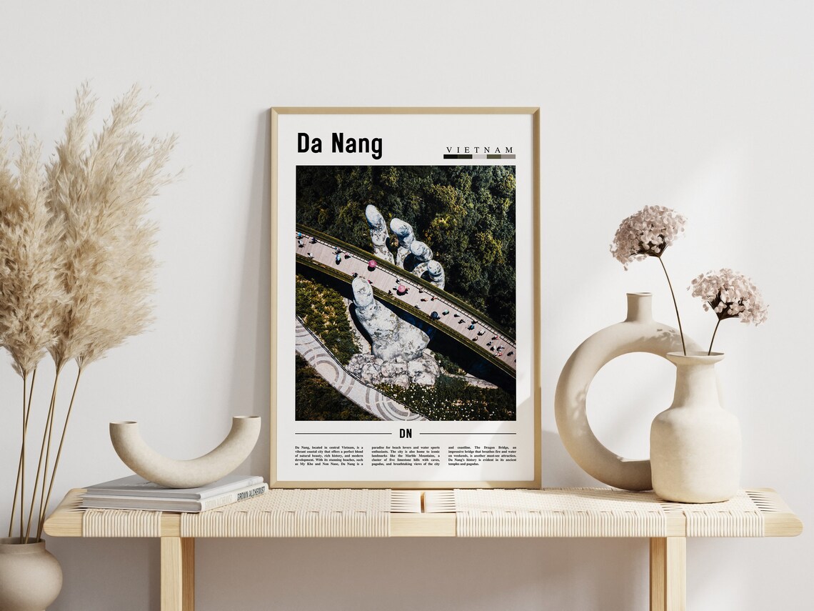 Da Nang Vietnam Golden Bridge Giant Stone Hands Travel Poster - Image 3