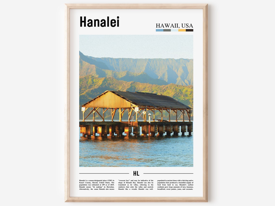 Hanalei Print Hanalei Poster Hanalei Wall Art United States Photo United States Poster United States Print Travel Poster