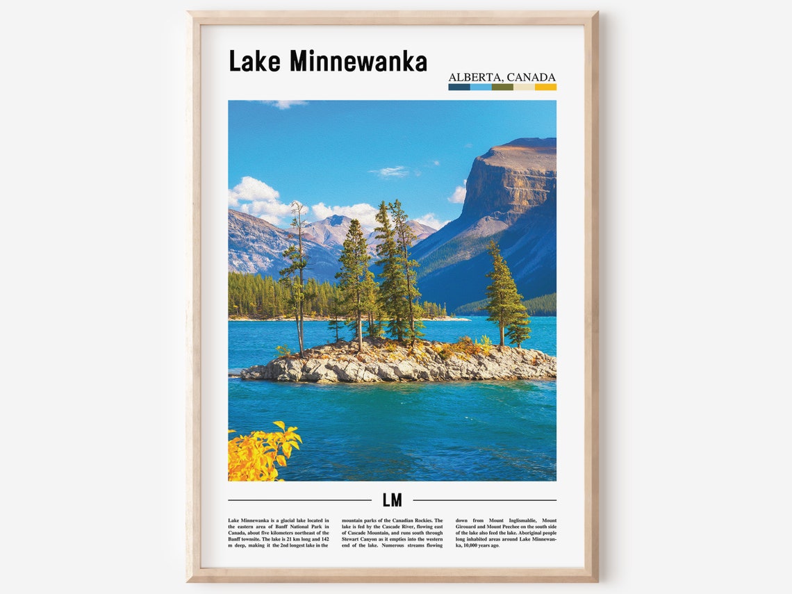 Lake Minnewanka Print Lake Minnewanka Poster Lake Minnewanka Wall Art Oil Painting Poster City Artwork Travel Artwork Travel Wall Art