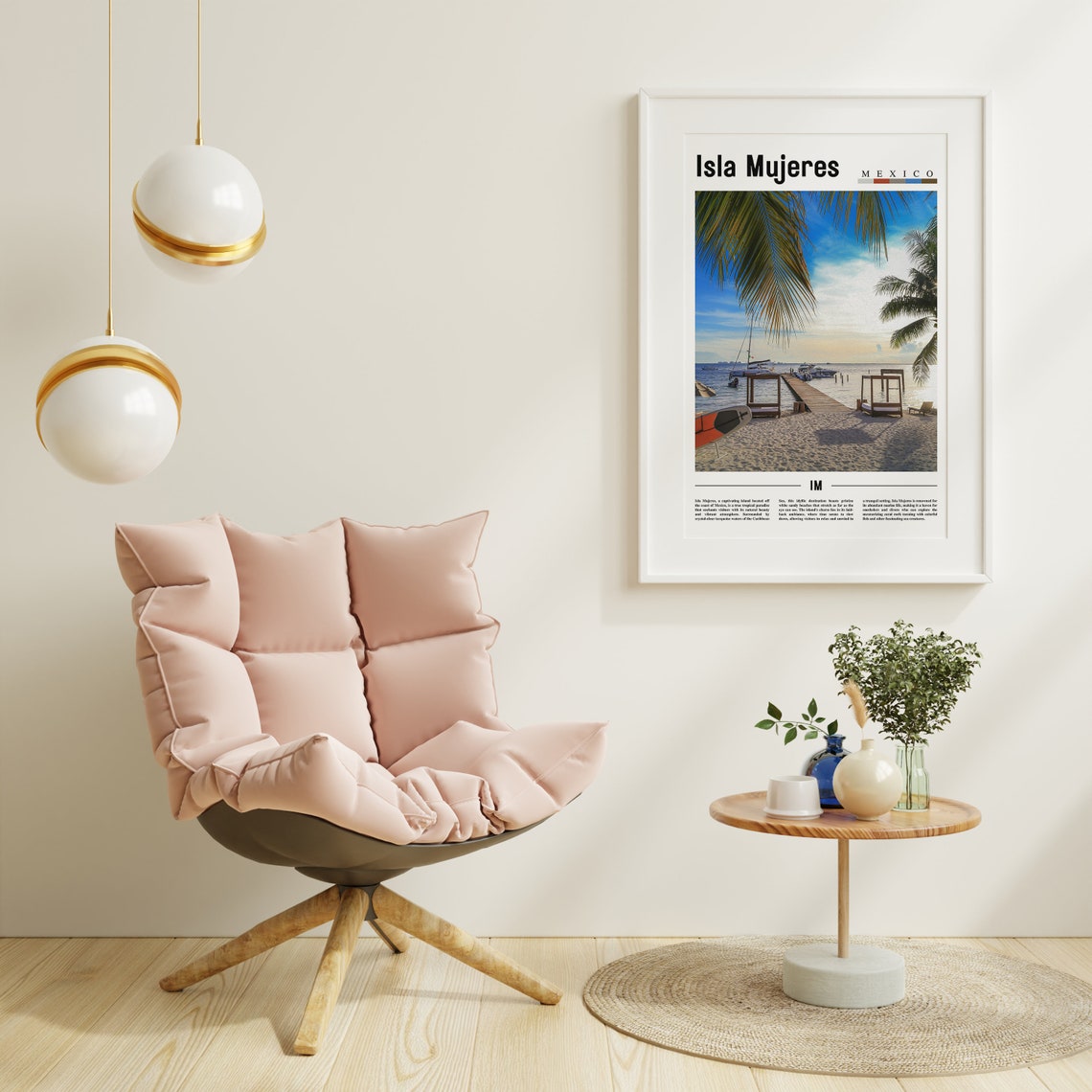 Isla Mujeres Poster Isla Mujeres Print Isla Mujeres Wall Art Minimal Travel Print Travel Destination Oil Painting Poster - Image 3