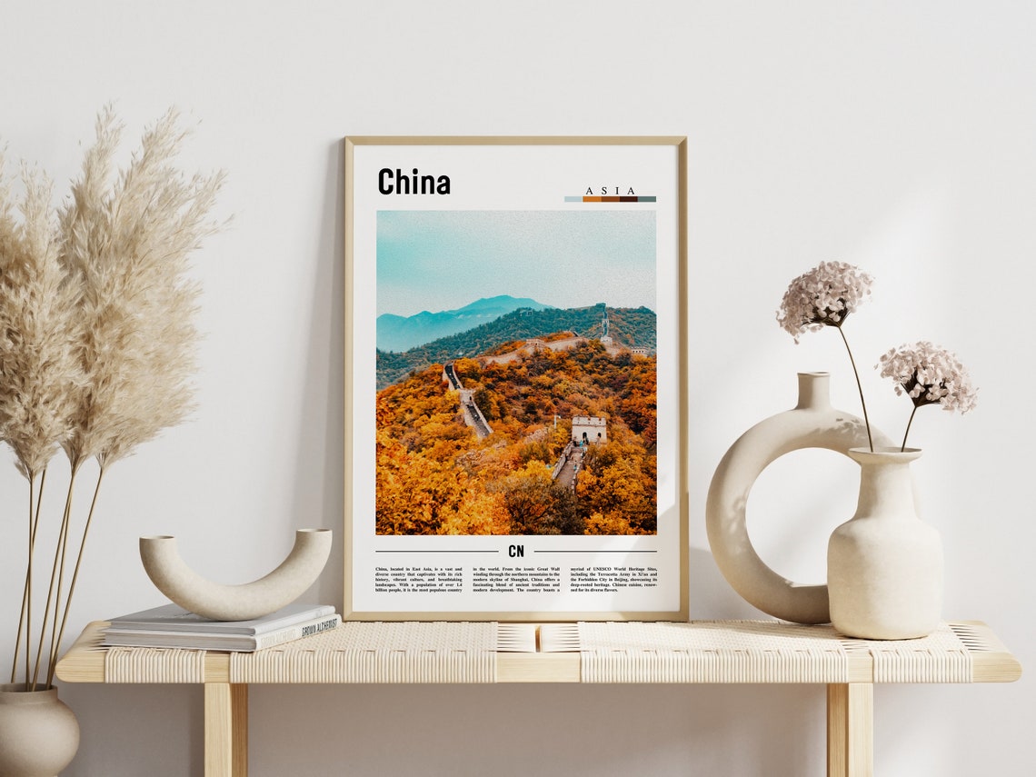 China Great Wall Autumn Foliage Mountain Ancient Wonder Poster - Image 3