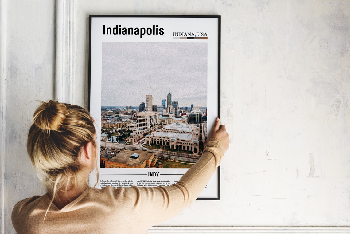 Indianapolis Poster Indianapolis Print Indianapolis Wall Art United States Photo United States Poster United States Print - Image 2