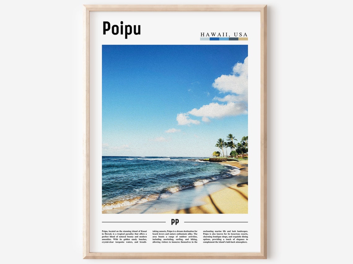 Poipu Poster Poipu Print Poipu Wall Art United States Photo United States Poster United States Print Travel Poster