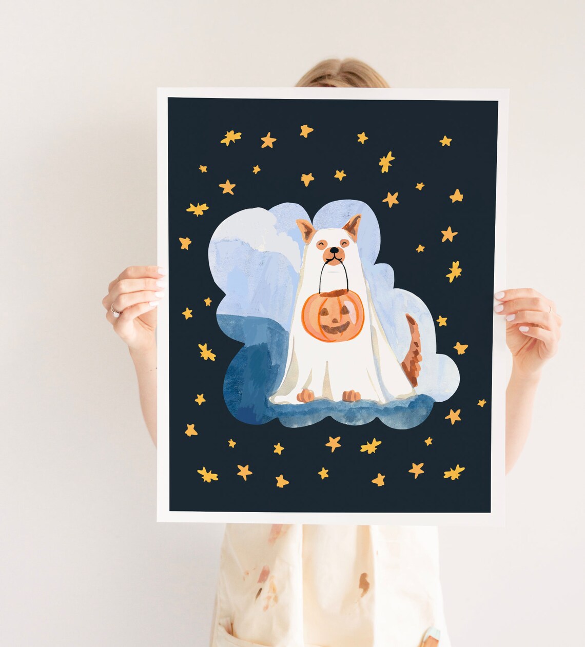 Ghost Dog Illustration, Halloween Art Print - Image 2