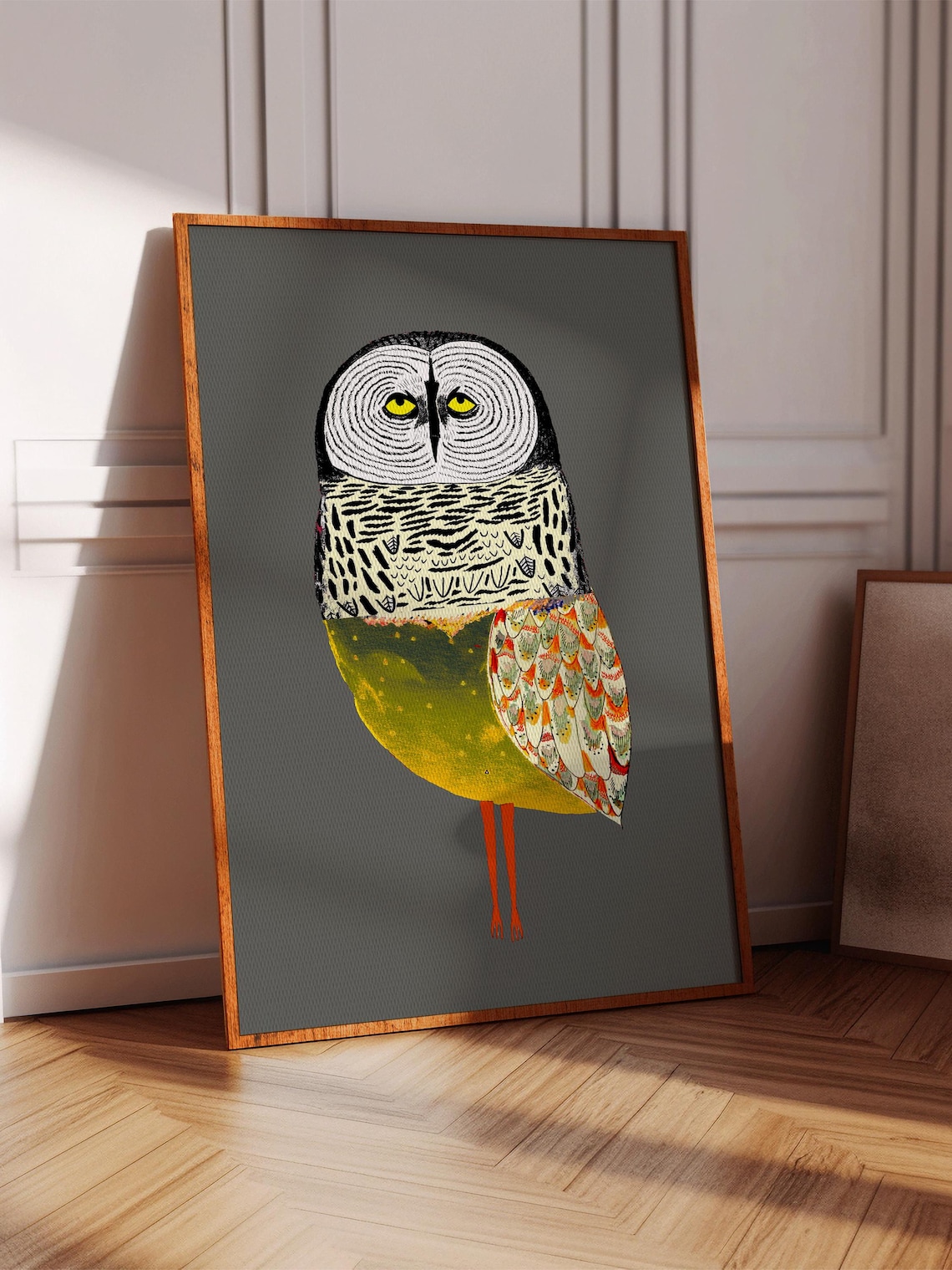 Golden Owl Art Print, Whimsical Home Decor