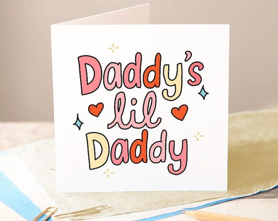 Daddys Lil Daddy Card Funny Doodle Card Colorful Card Gay Pride Lesbian Card Pride Card Lgbt Gift Lgbtq Equality Card Handmade Cards