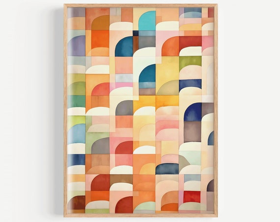Abstract Watercolor Rainbow Print Rainbow Wall Art Rainbows Abstract Art Colorful Wall Art Home Dcor