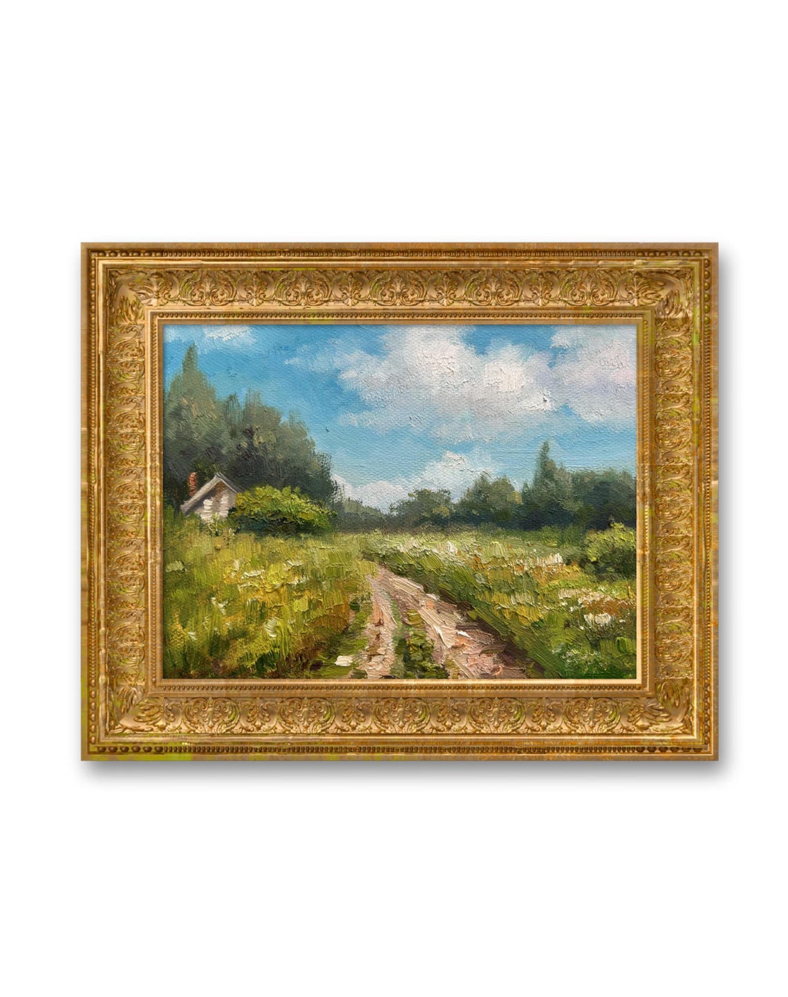 Summer Landscape Oil Painting In The Suburbs Small Oil Painting Home Wall Decoration Wall Art Oil Painting Special Gifts