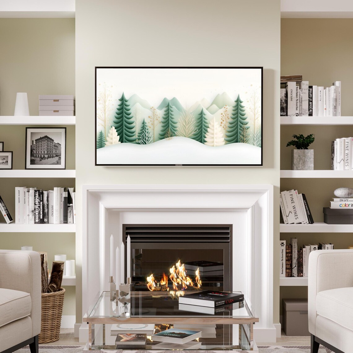 Winter Frame Tv Art Snowy Winter Forest Art Landscape For Frame Tv Winter Trees - Image 3