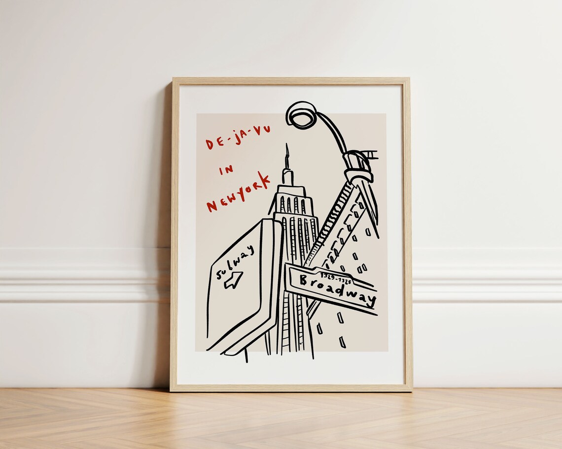 De Ja Vu In New York Ink Bleed City Poster