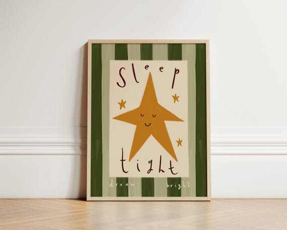 Sleep Tight Print, Star Nursery Boho Decor