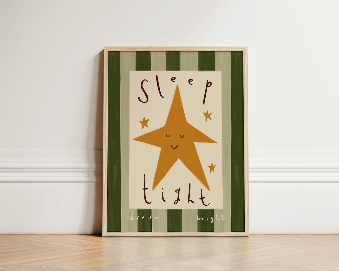 Sleep Tight Print, Star Nursery Boho Decor