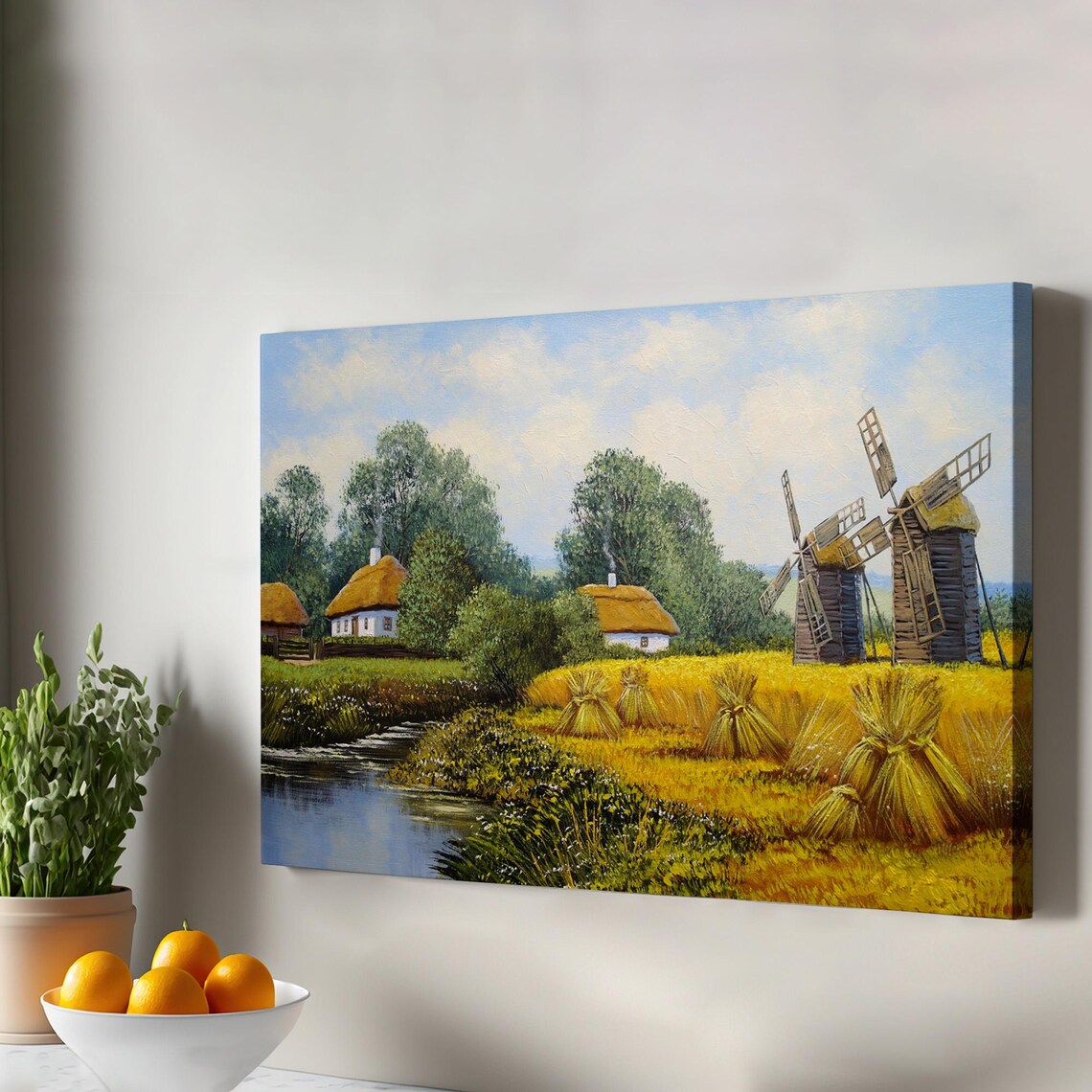 Ukrainian Village House Landscape Art Print