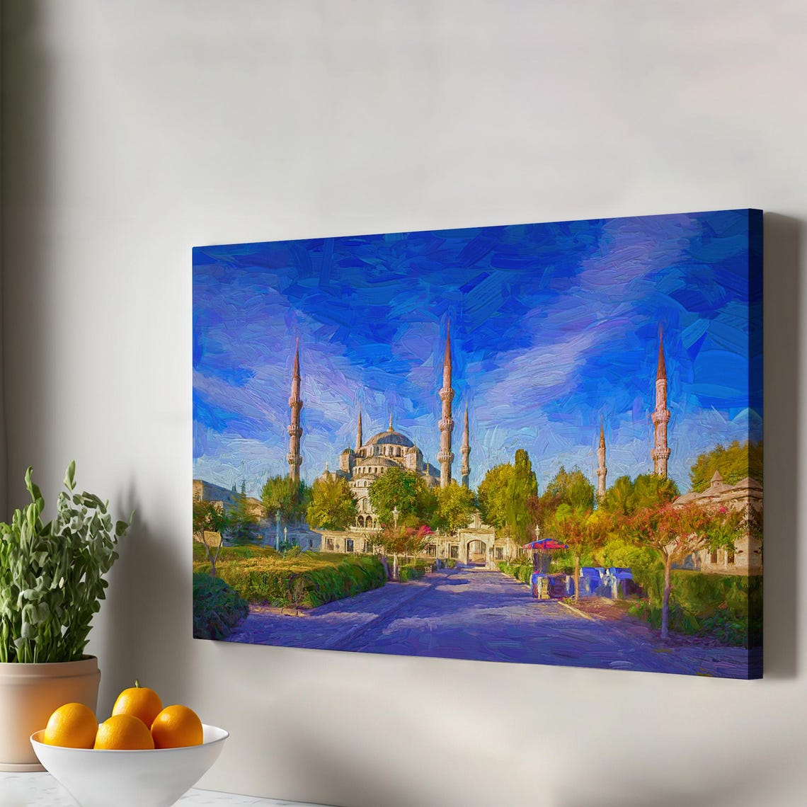 Sultan Ahmed Blue Mosque Istanbul Six Minarets Canvas Wall Art