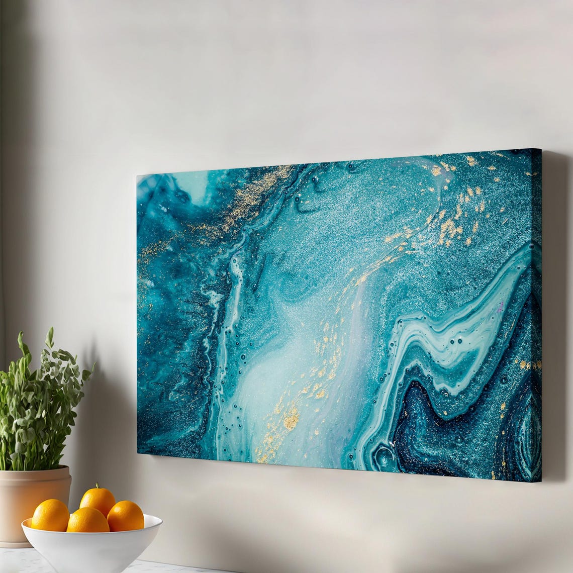 Abstract Ocean Depths Canvas Wall Art Modern Decor Housewarming Gifts Print