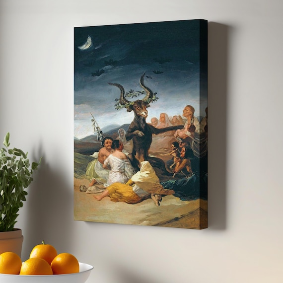 Halloween Francisco Goyas Witches Sabbath Art Canvas Painting Large Wall Framed Print