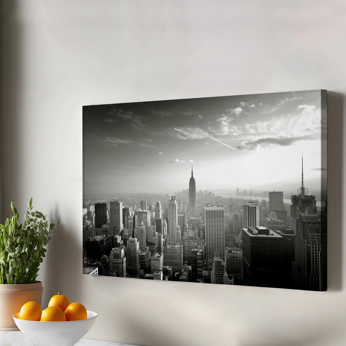 New York City Skyline Black and White Empire State Building Poster
