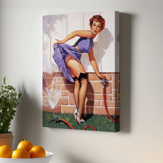 Decorative Wall Art Of A Sexy Woman In The Garden Large N Canvas Print Framed Modern Decor