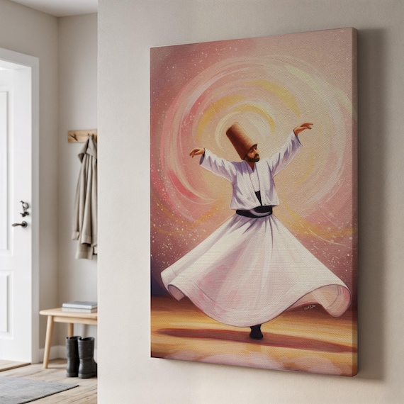 Whirling Dervish Turkish Sufi Mystic Dance Spiritual Canvas Wall Art