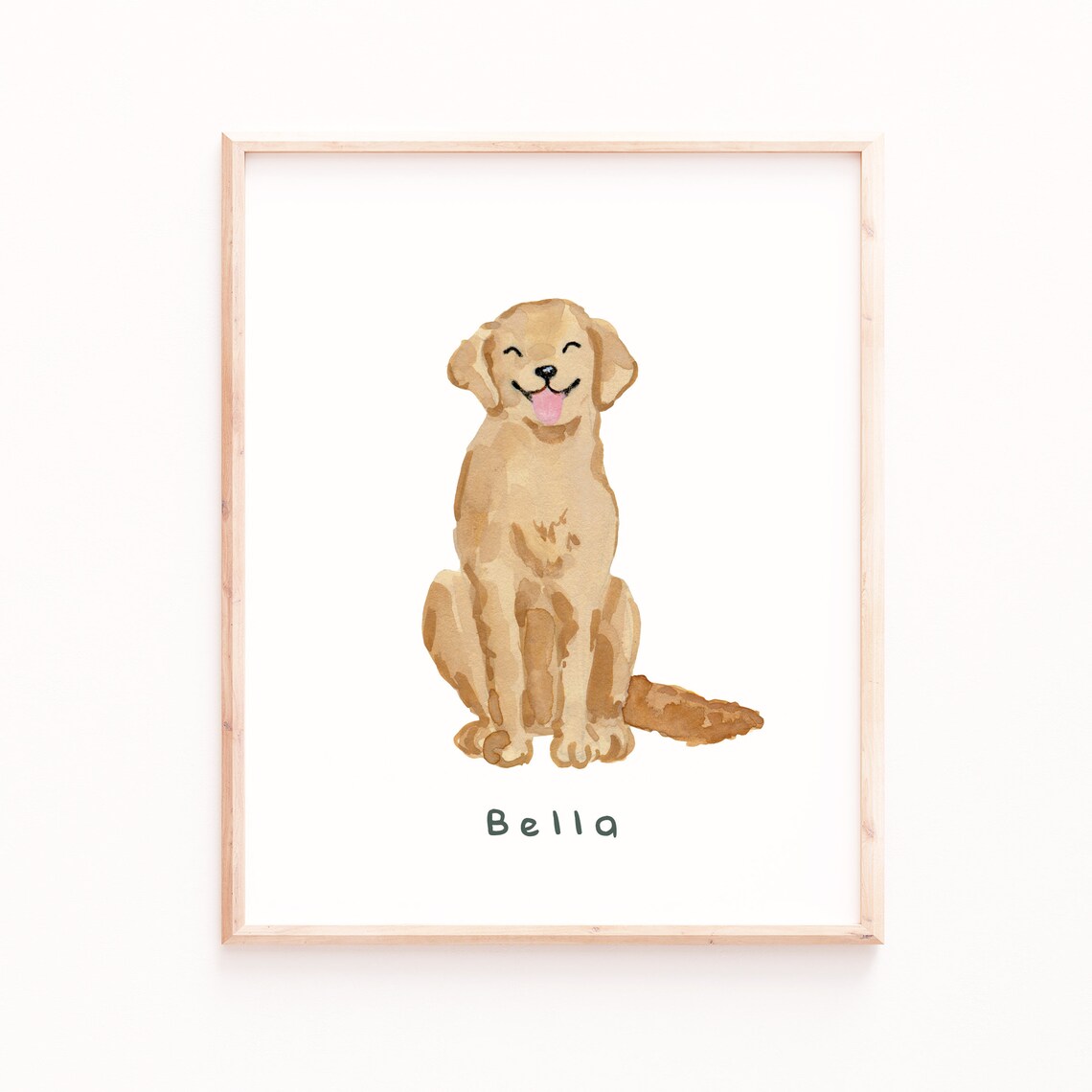 Golden Retriever Pet Name Portrait Art Print
