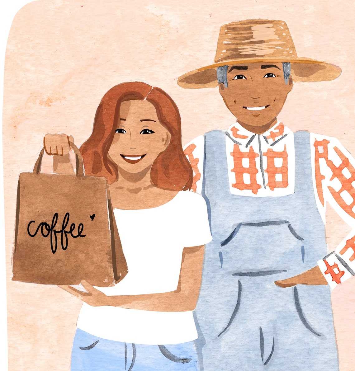For The Local Gifter Woman And Farmer Coffee Wall Art Feminine Art Prints Women Art Prints Sabina Fenn Illustration - Image 3