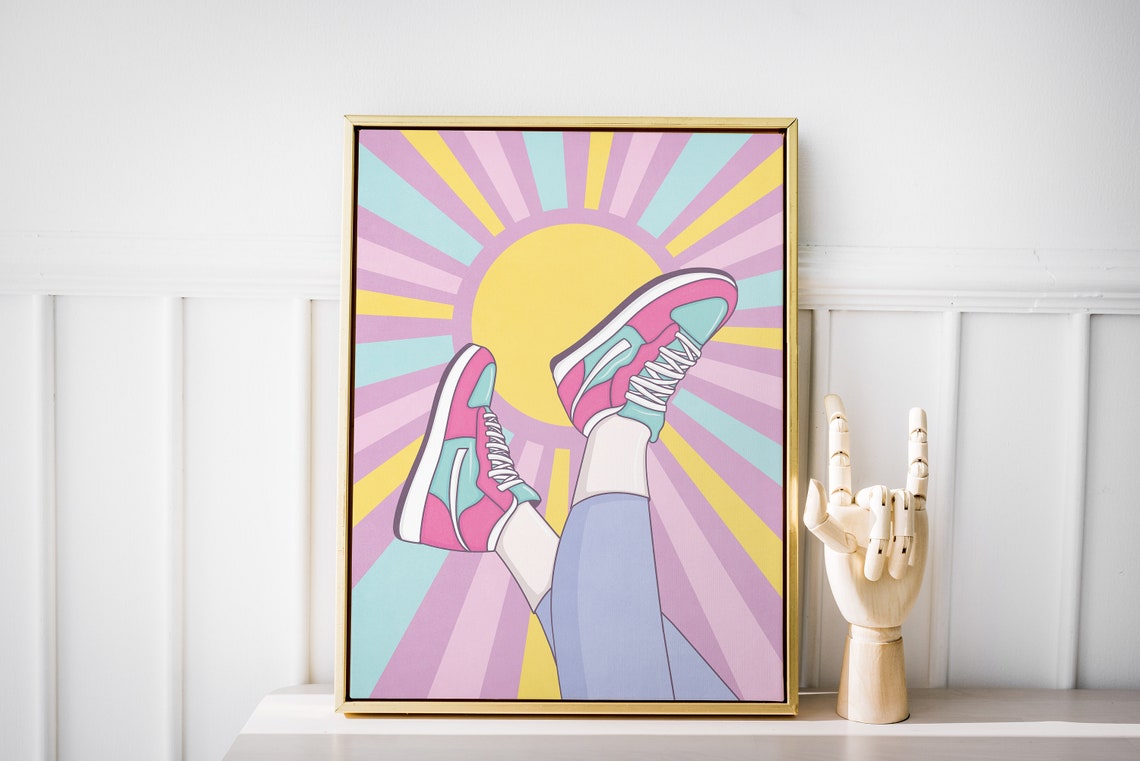 Purple Wall Art Decor Sun Poster Sunshine Summer Poster Modern Wall Decor Teen Girl Bedroom Poster Purple Decor Trendy Art Funny Poster