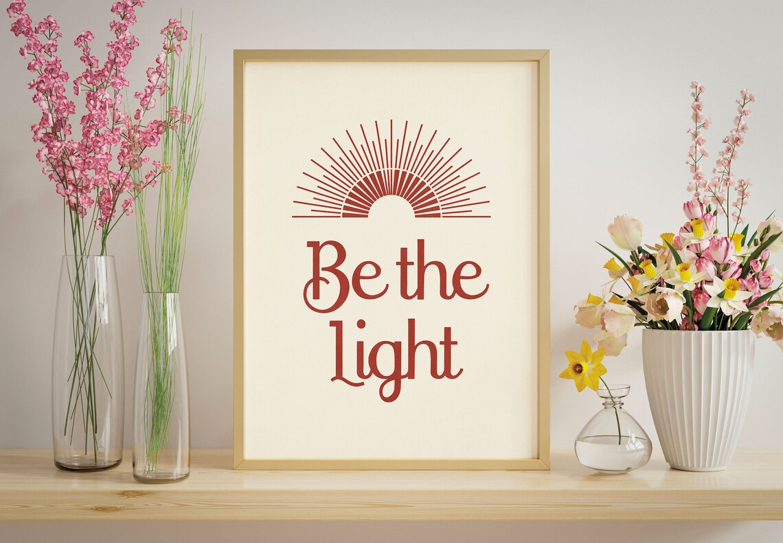 Be The Light Modern Christian Wall Art Print