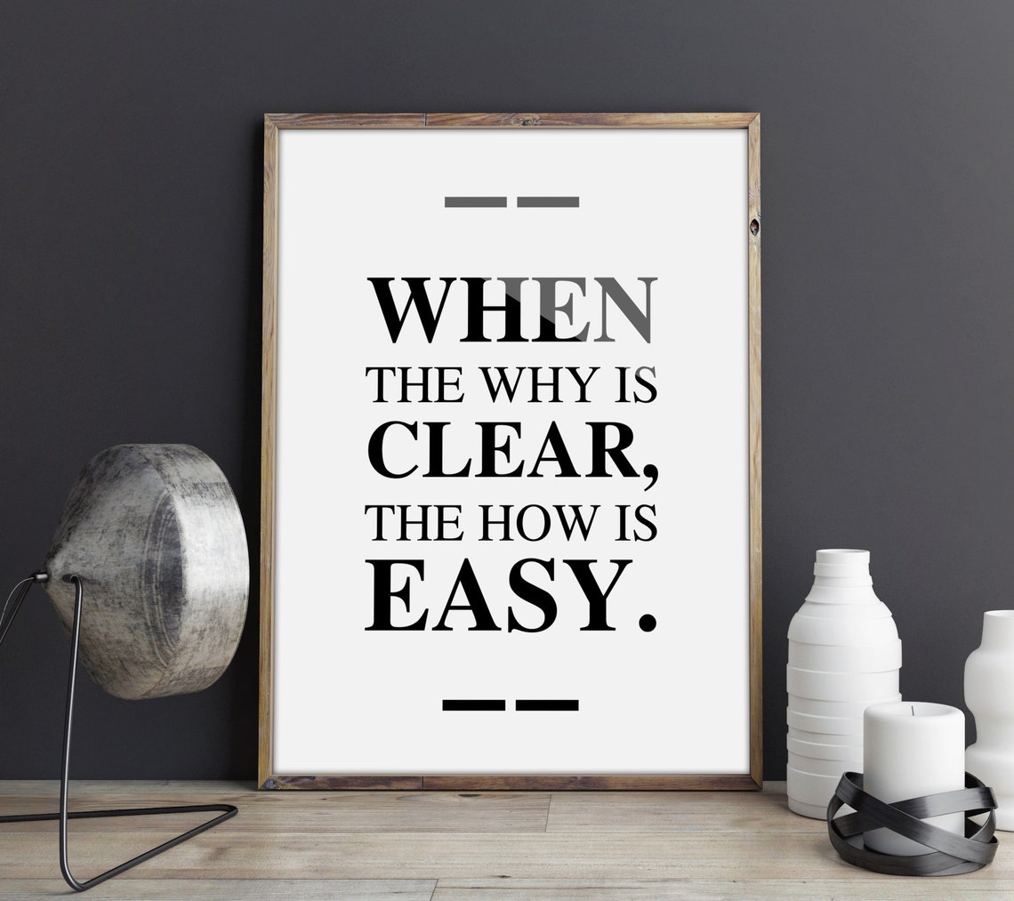 When The Why Is Clear The How Is Easy Inspirational Quote Poster Print Wall Art Positive Affirmative Home Office Decor - Image 2