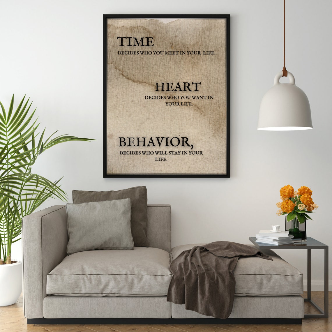 Time Heart Behavior Inspirational Quote Art Wall Art Poster Art Home Decor Pdfs - Image 2