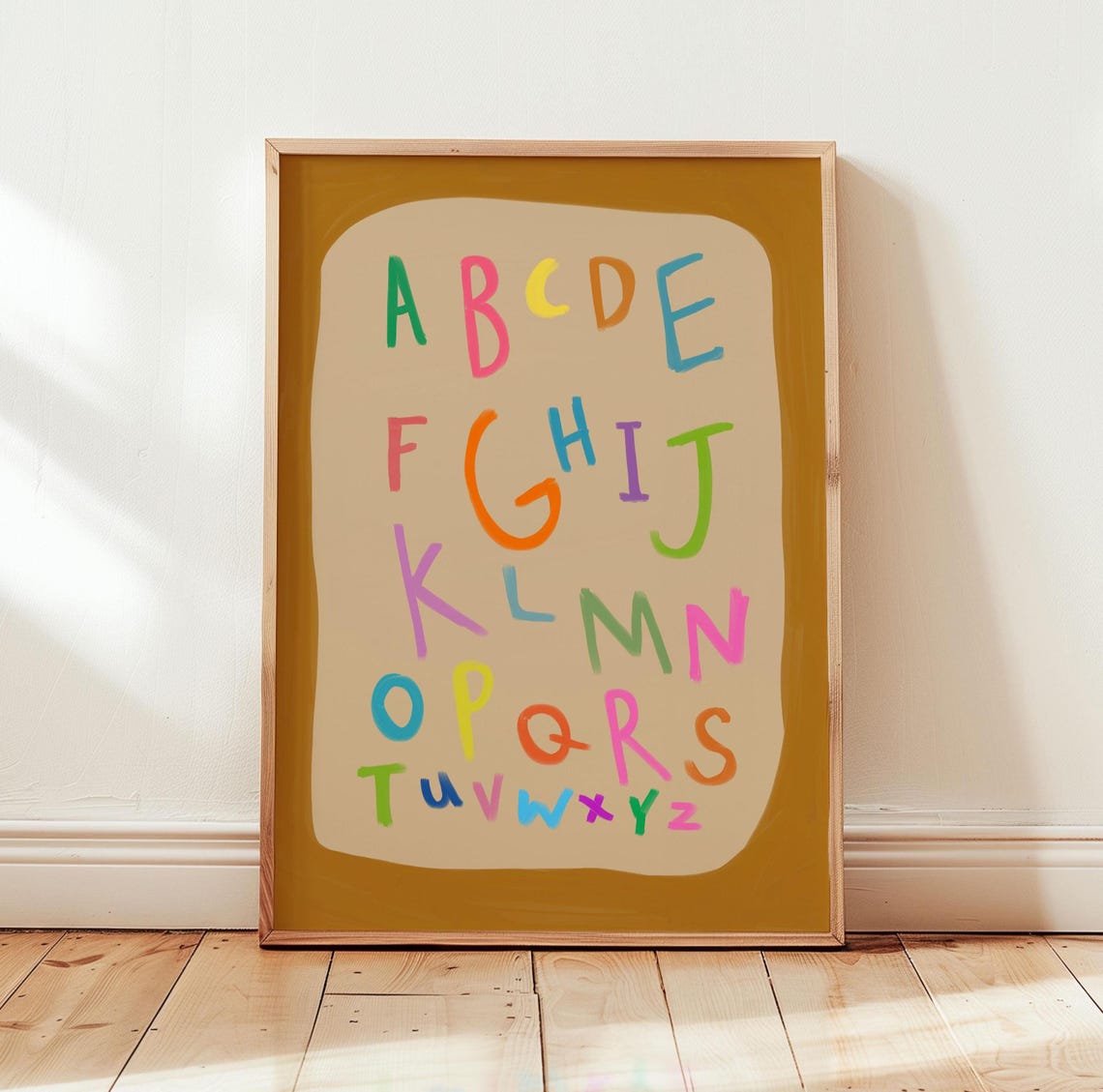 Alphabet Poster Nursery Decor Educational Abc Classroom Wall Art Quirky