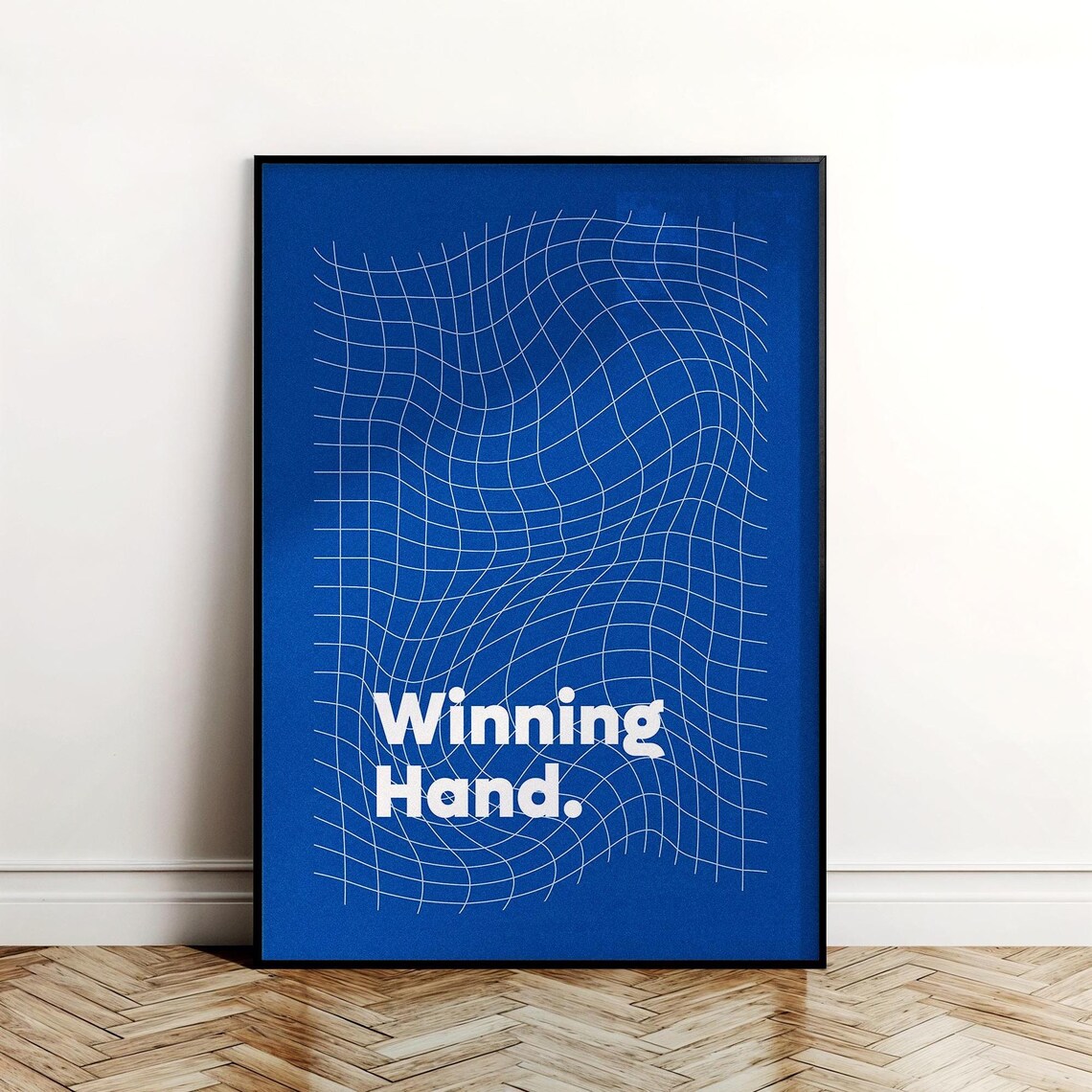 Winning Hand Modern Wall Art Minimalist Blue Line Abstract Poster 1 Pdf