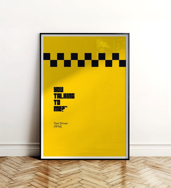 Taxi Driver 1976 You Talking to Me Yellow Minimalist Movie Quote Poster