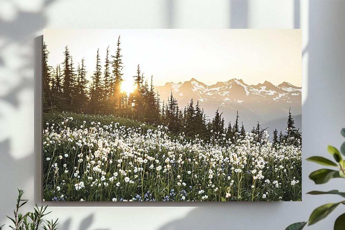 Wildflowers Nordic Forest Green Art Print