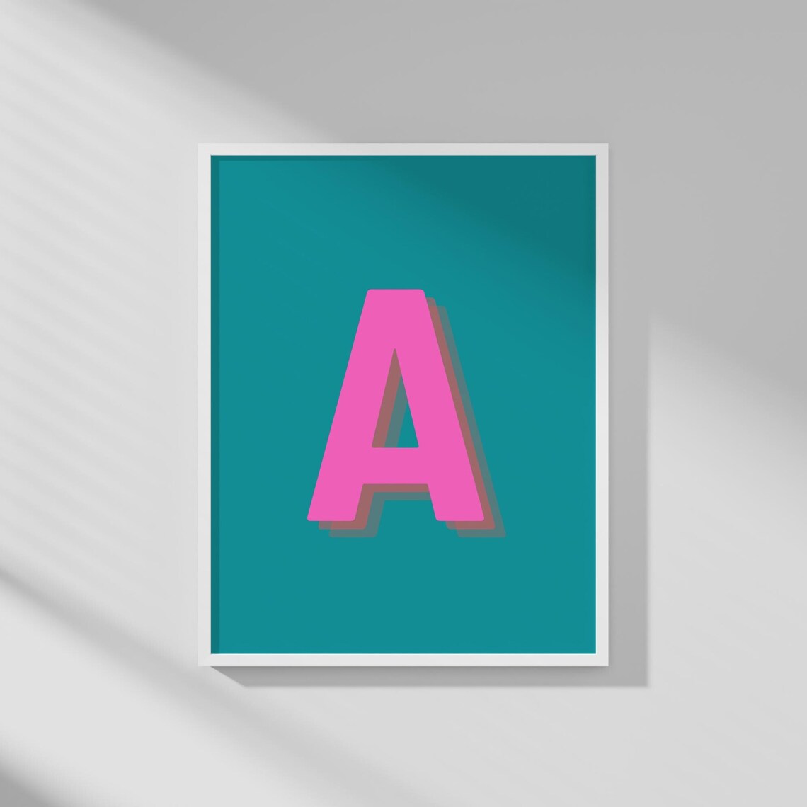 Retro 3D Letter A, Colorful Initial Print - Image 5