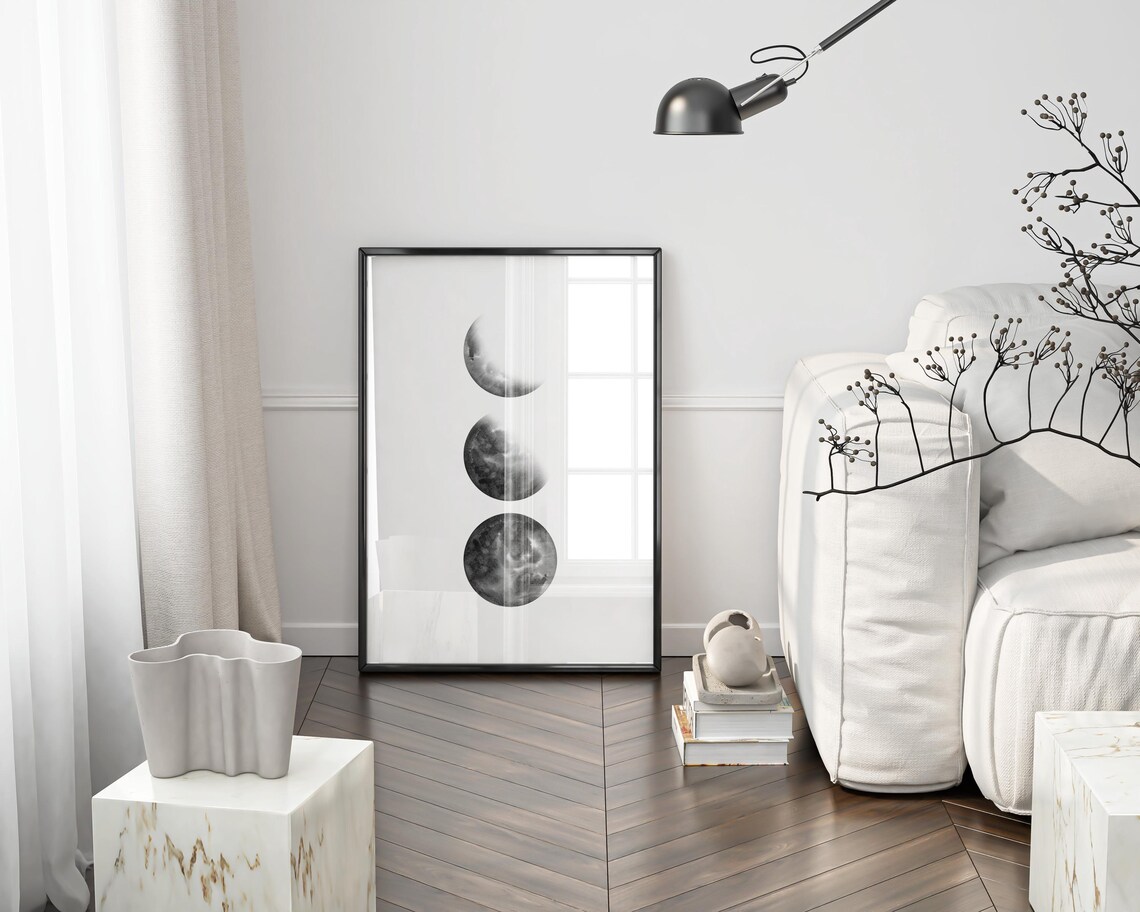 Minimalist Moon Phase Art Print, Celestial Decor - Image 4
