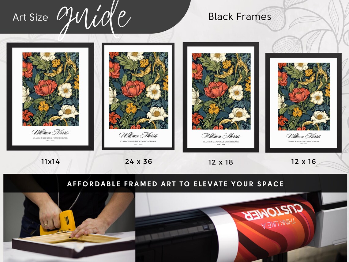 William Morris Inspired Vintage Floral Poster, Botanical - Image 5