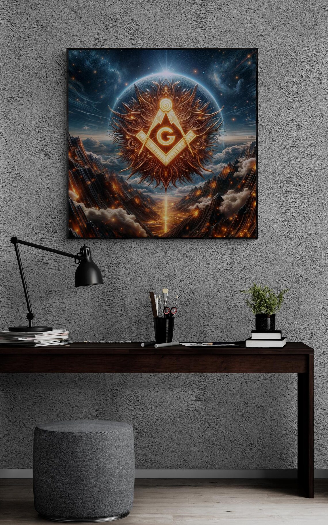 Masonic Occult Art, Esoteric Freemason Poster - Image 6