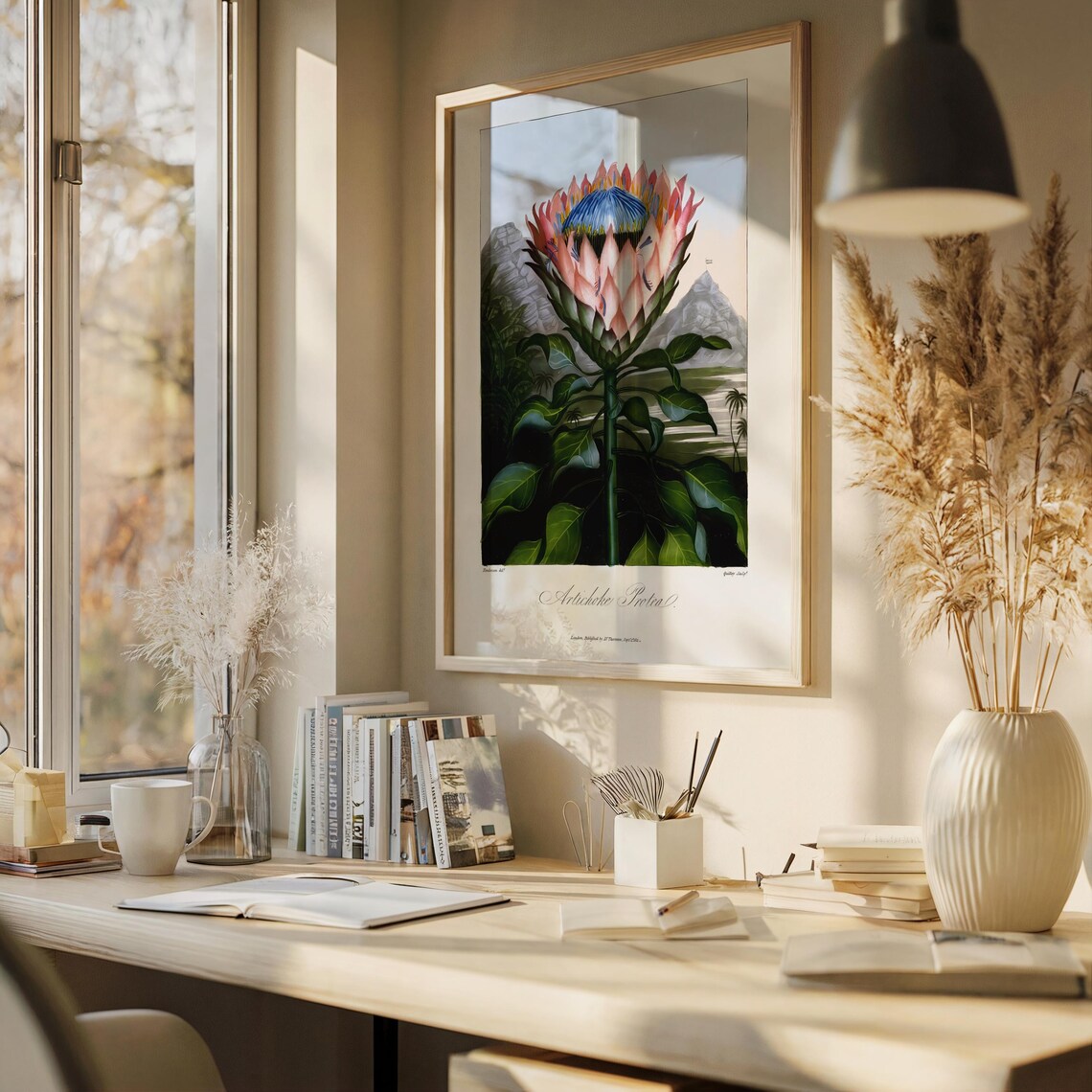 Vintage King Protea Botanical Art Print, Farmhouse Kitchen - Image 6