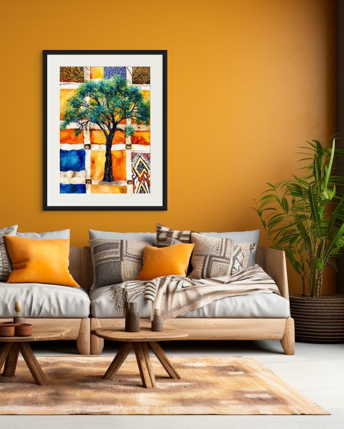 African Acacia Tree Boho Watercolor Art - Image 6