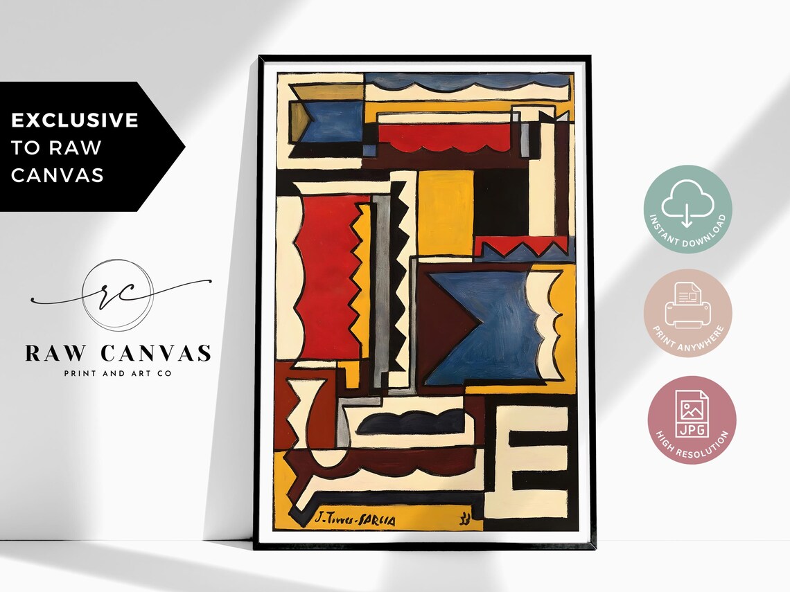 Mid Century Modern Retro Abstract Geometric Art Print