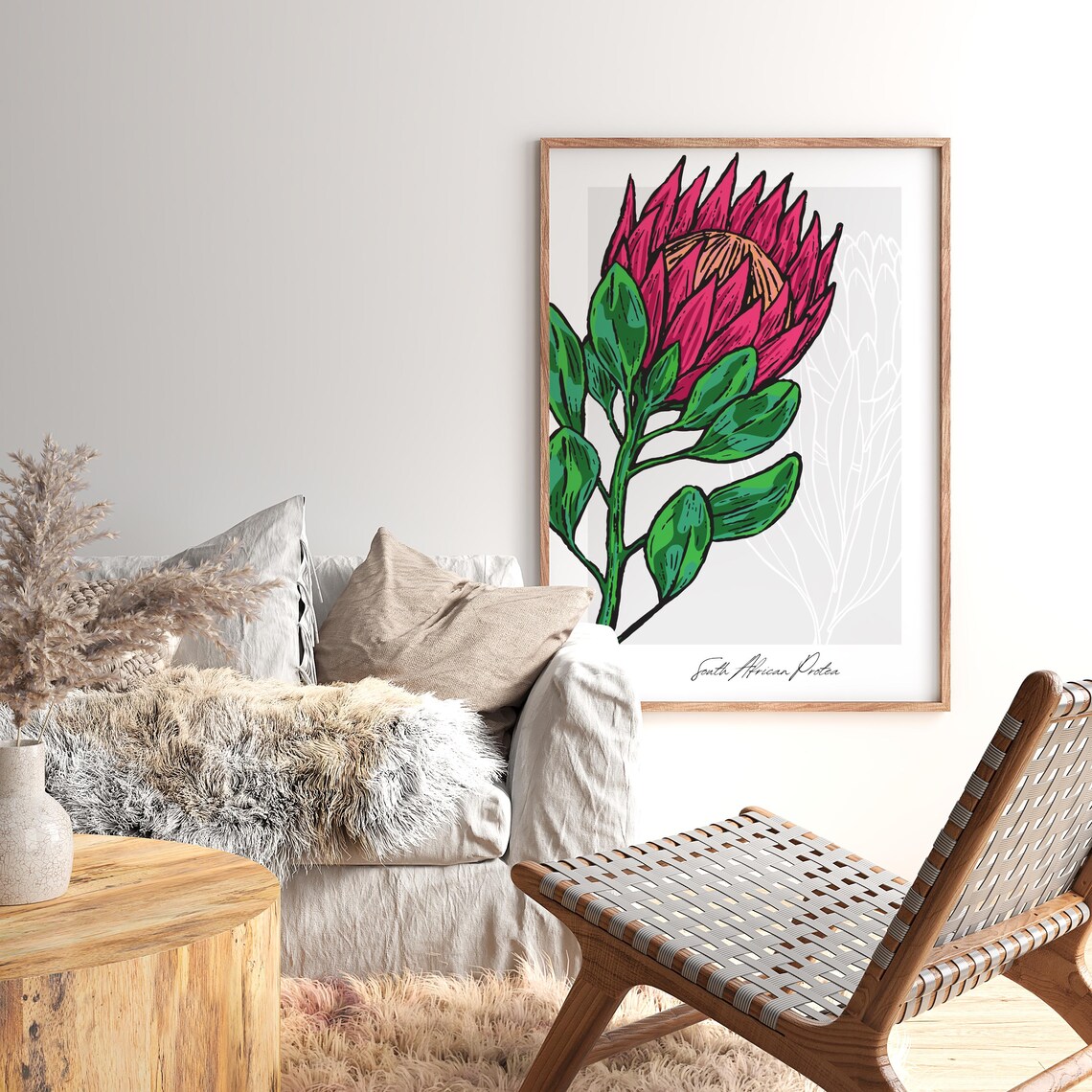Protea Flower, South African Botanical Illustration - Image 4