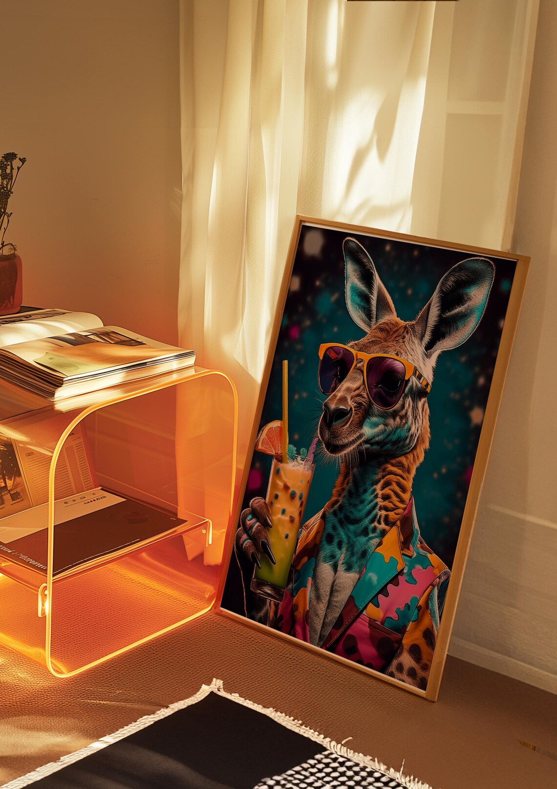 Funky Kangaroo Pop Art Retro Aussie Animal Poster - Image 3
