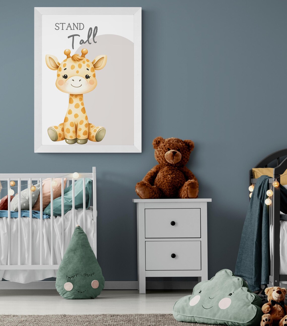 Stand Tall Giraffe, Boho Safari Nursery Art Print - Image 6