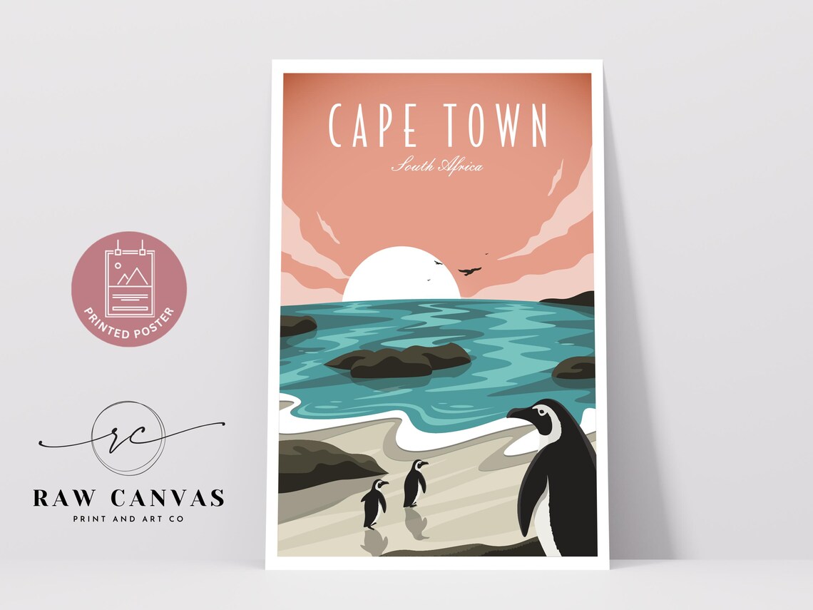 Cape Town Travel Poster, Retro Minimalist Decor