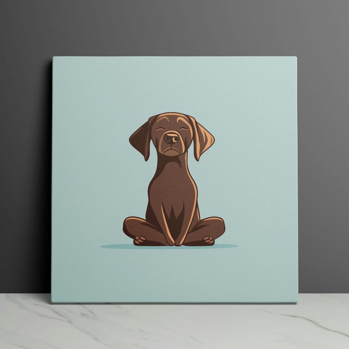 Meditating Chocolate Labrador In Lotus Pose Calm Zen Yoga Poster - Image 3