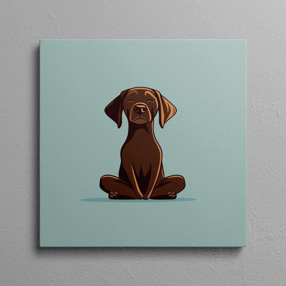 Meditating Chocolate Labrador In Lotus Pose Calm Zen Yoga Poster