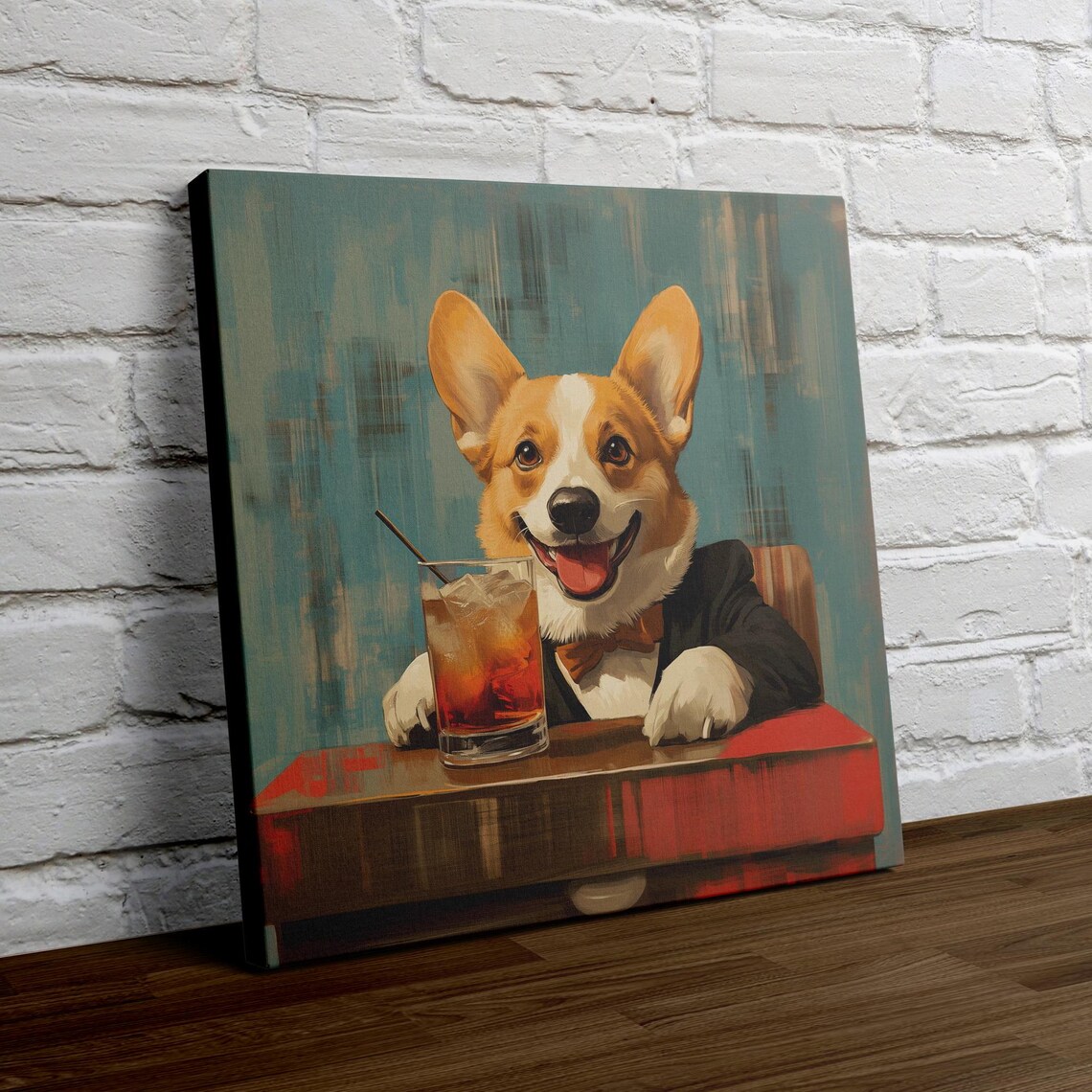 Corgi Home Bar Art Print, Whiskey Bourbon Rum - Image 4